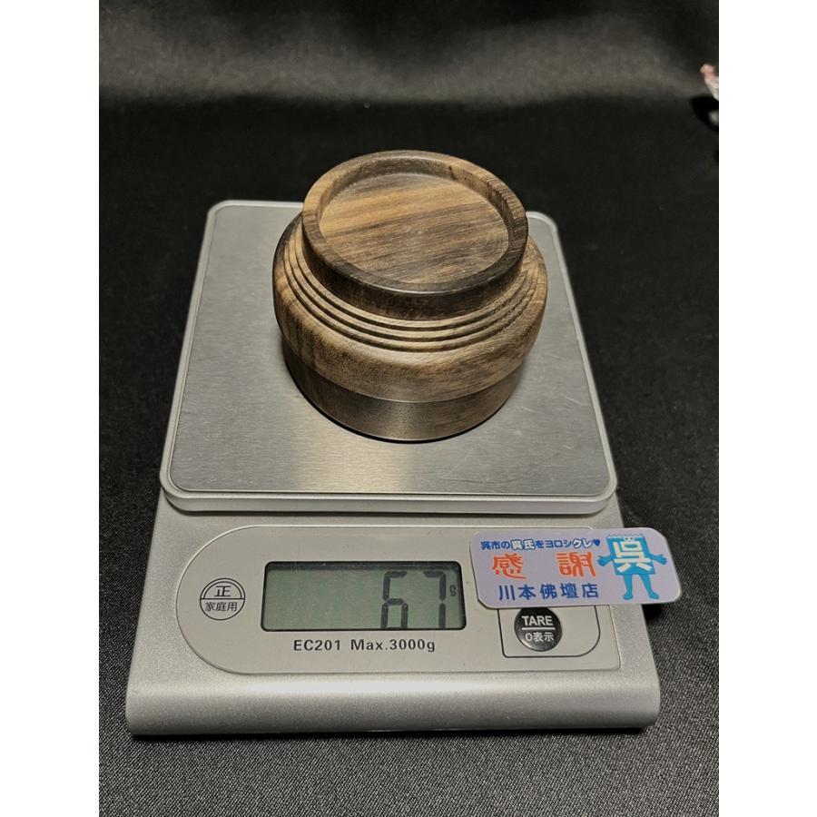 川本仏壇店「黒柿製/創作型 香合/2寸2分/ワンタッチ式」直径約6.7cm 紙箱入「0904220」/焼香/寺院仏具/川本仏_3