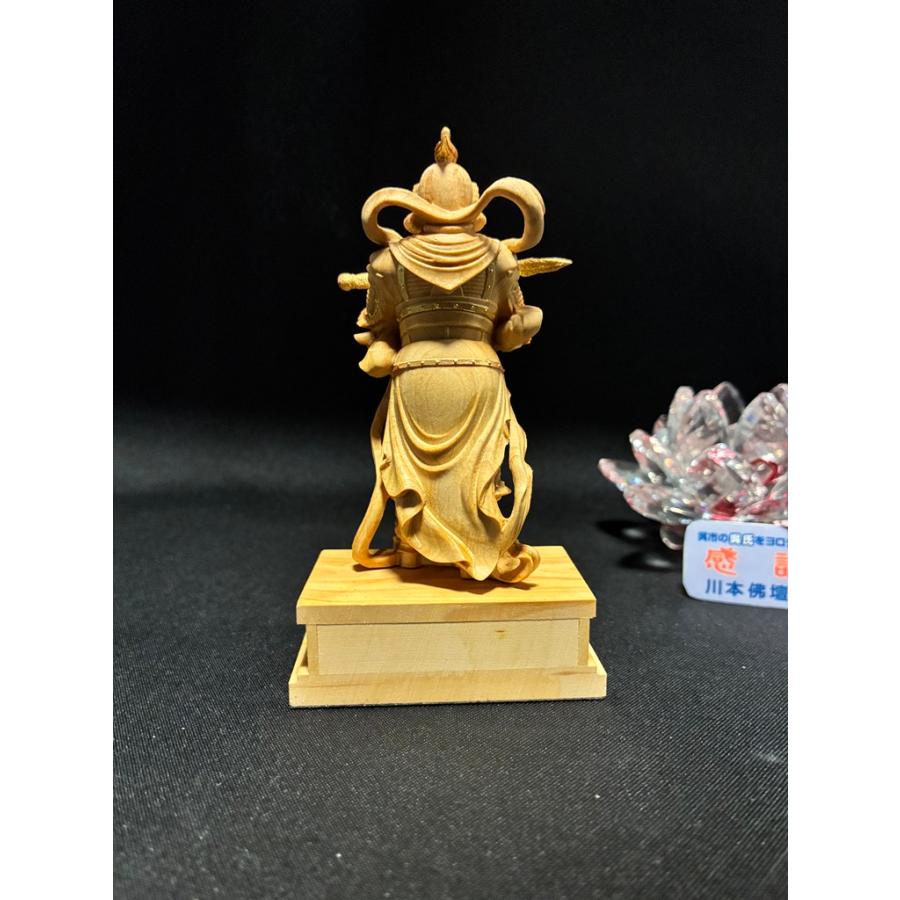 「ミニ韋駄天/本柘植/金泥蒔絵」総高10.5cm/木製/つげ/いだてん「202504」川本仏壇店/川本仏の画像