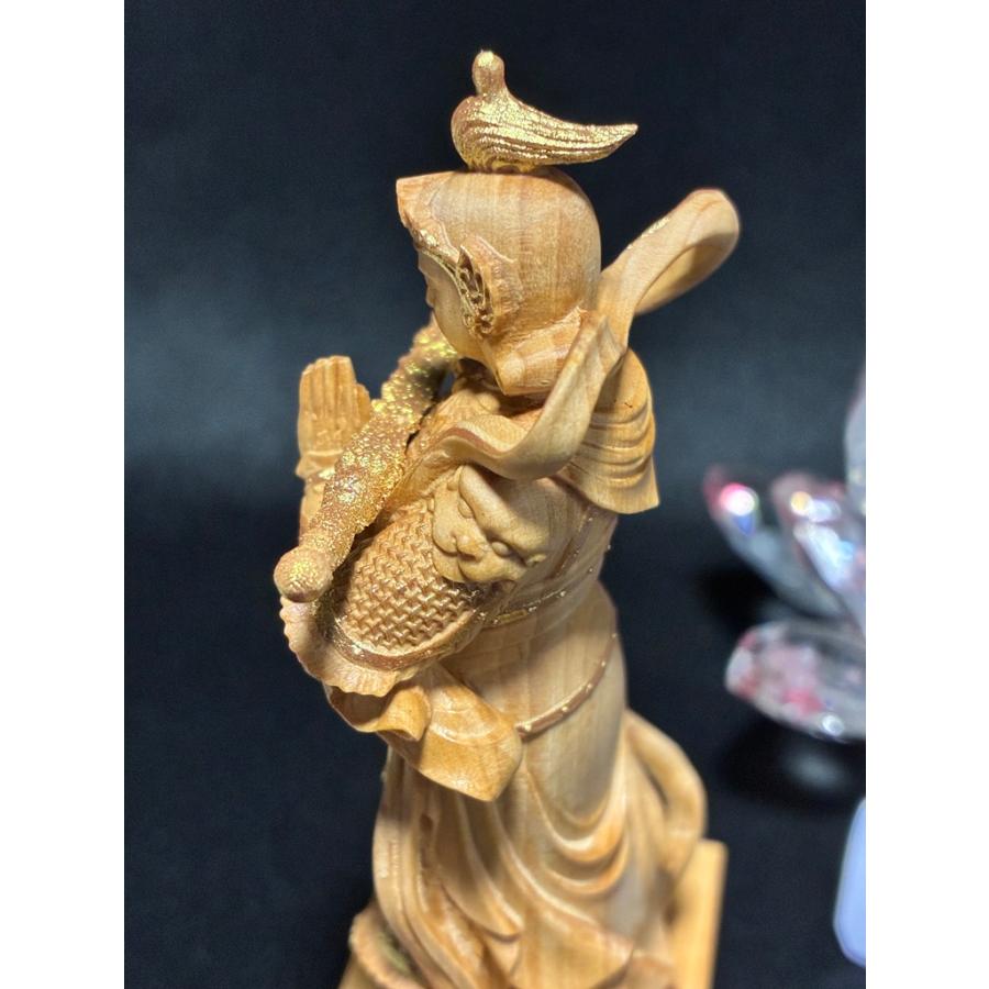 「ミニ韋駄天/本柘植/金泥蒔絵」総高10.5cm/木製/つげ/いだてん「202504」川本仏壇店/川本仏の画像