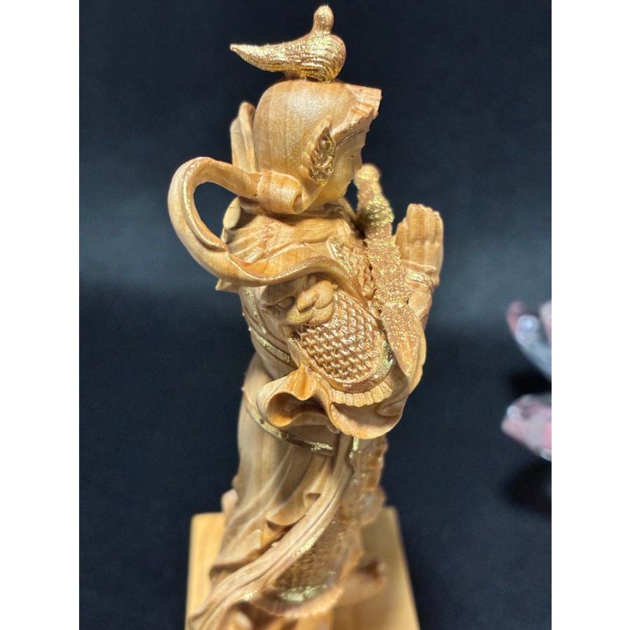 「ミニ韋駄天/本柘植/金泥蒔絵」総高10.5cm/木製/つげ/いだてん「202504」川本仏壇店/川本仏の画像