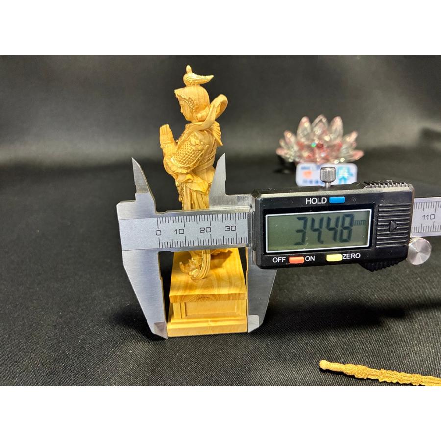 「ミニ韋駄天/本柘植/金泥蒔絵」総高10.5cm/木製/つげ/いだてん「202504」川本仏壇店/川本仏の画像