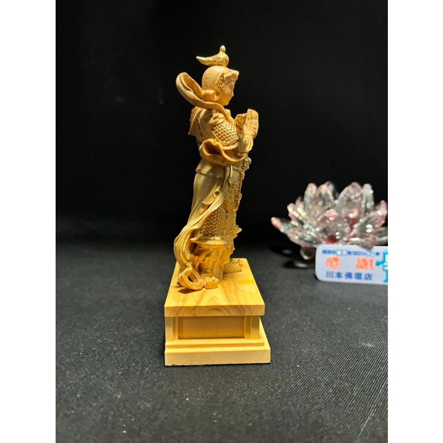 「ミニ韋駄天/本柘植/金泥蒔絵」総高10.5cm/木製/つげ/いだてん「202504」川本仏壇店/川本仏の画像