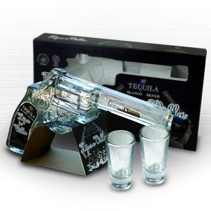 イホスデビジャ ブランコ リボルバー ボトル ショットグラス2個付