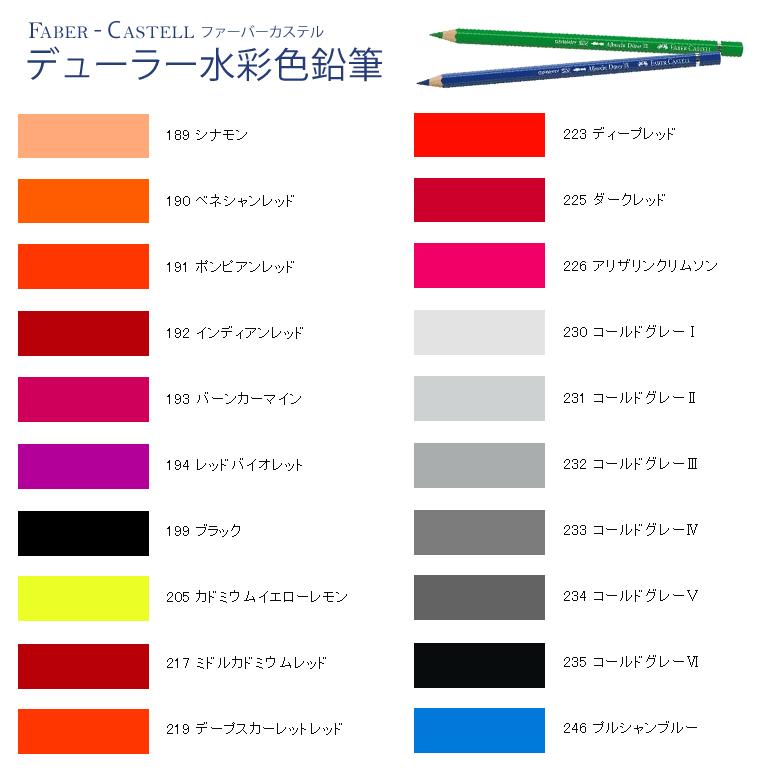 ファーバーカステル デューラー 水彩色鉛筆 単色 189〜246｜kawachigazai