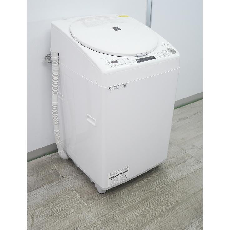 SHARP 縦型洗濯乾燥機 穴なし槽 ES-TX8E-W プラズマクラスター