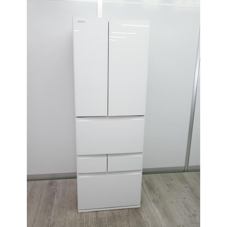 東芝製6ドア/2023年式/462L/ノンフロン冷蔵冷凍庫/GR-U460FK(EW