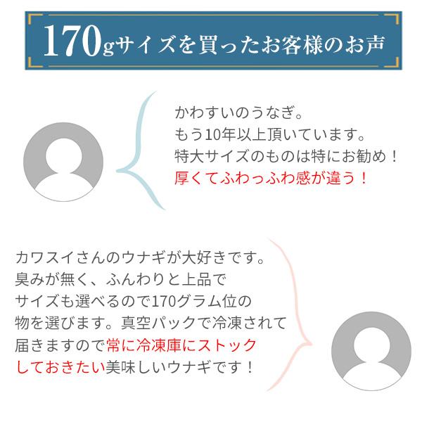 父の日 うなぎ 蒲焼き 国産 特大 170g 2尾 うなぎ屋かわすい ウナギ 鰻 人気  誕生日 プレゼント 土用丑 お取り寄せ 内祝お返し ギフト 父親 70代 80代 爆買 | うなぎ屋かわすい | 05