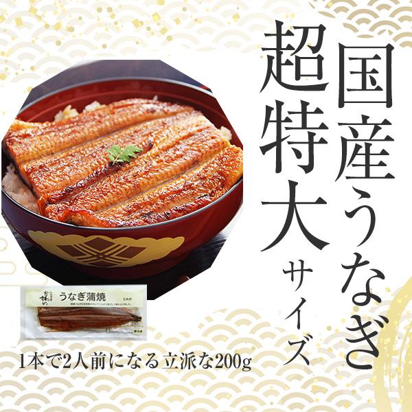 うなぎ 蒲焼き 国産 超特大サイズ200g 3尾 ウナギ 鰻 送料無料 父の日 ギフト｜kawaguchisuisan｜02