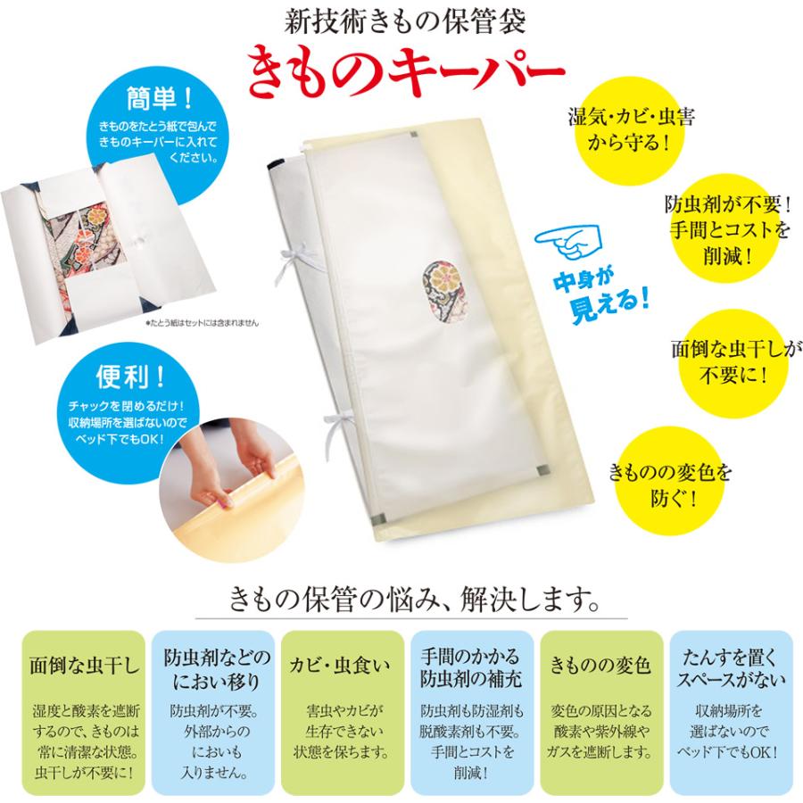 新技術きもの保管袋「きものキーパー」箱なし3個セット　コーリンしっかりM白 新技術きもの保管袋「きものキーパー」箱なし3個セット 衣装ケース