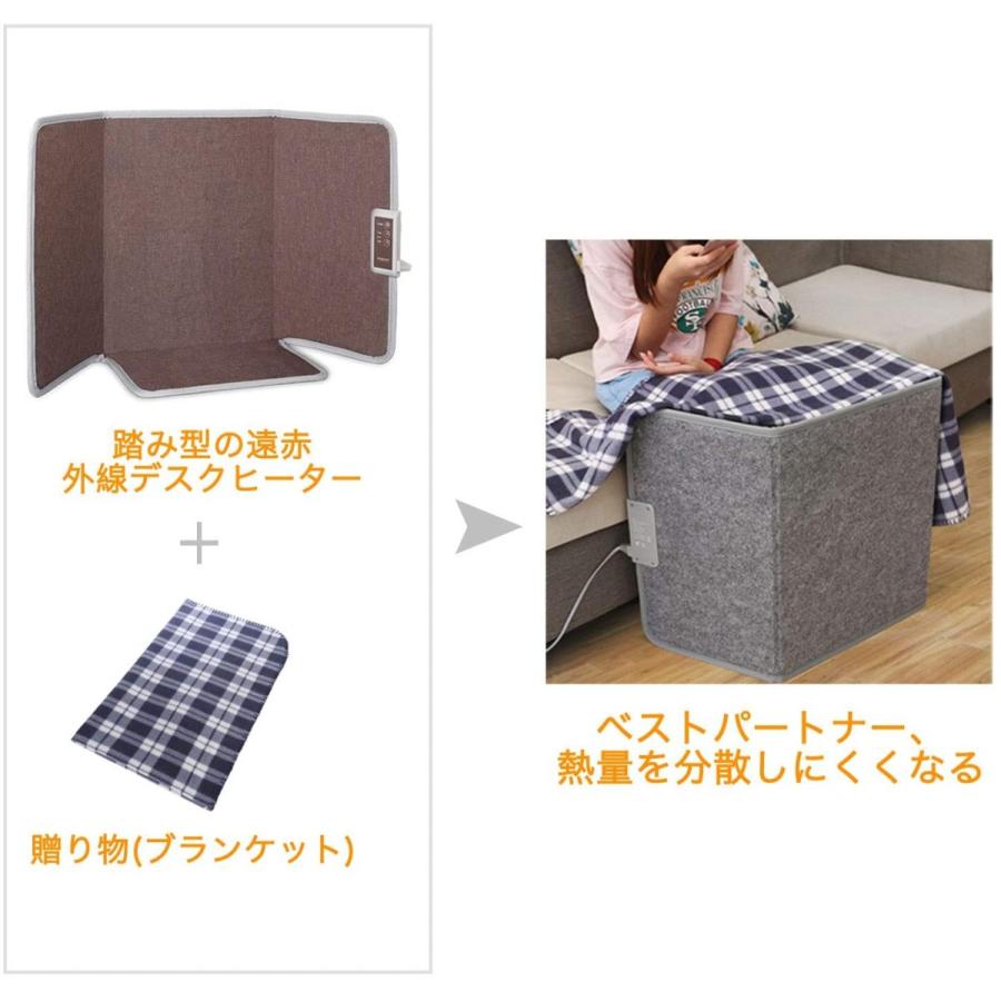 Miriyon 遠赤外線デスクヒーター 省エネパネルヒーター 3時間タイマー