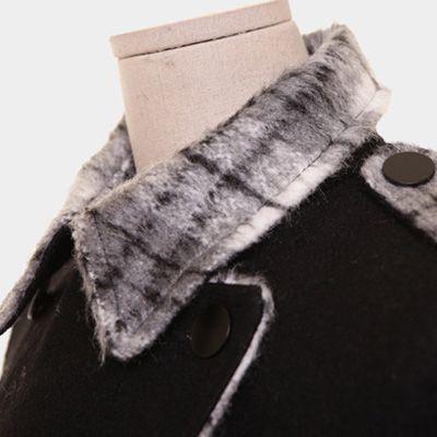 レディームード漂う洗練されたお洒落なデザインのチェック柄配色ウールチェスターコート jk10166_4