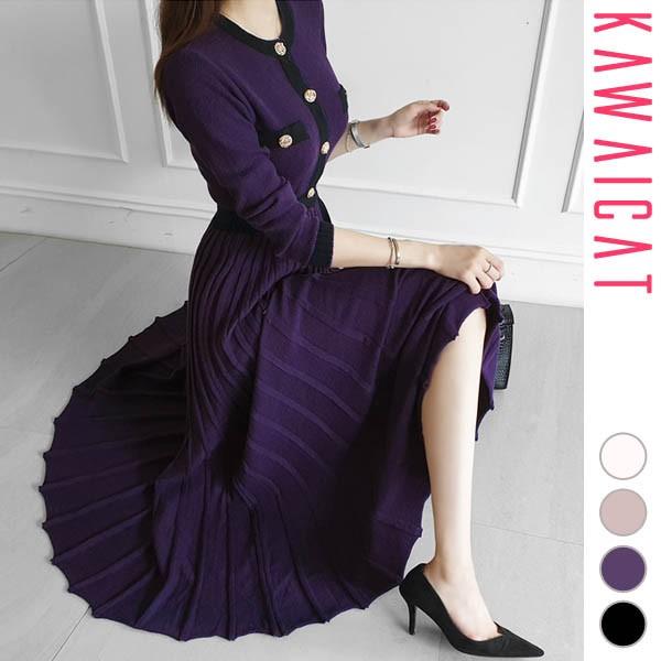 Sale 37 Off ワンピース 切り替え 配色 ニット ロング プリーツ ワンピース レディース To 韓国 冬 秋 春 シック エレガント ロング ベルト付き ボタン 切り替え 配色 バイカラー プリーツ ニット ワンピース チュニック Thunda2 Com Au