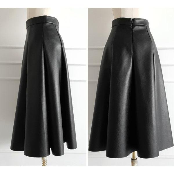 スカート レディース レザー フェイクレザー ハイウエスト 合皮 A