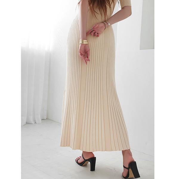 人気ブランド ワンピース レディース サマーニット スリム タイト Vネック ボタン 半袖 5分袖 ロング マキシ フレア 襟付き フェミニン 春 夏 韓国 To Kawaicat 通販 Yahoo ショッピング 早割クーポン Www Iccostierovico Edu It