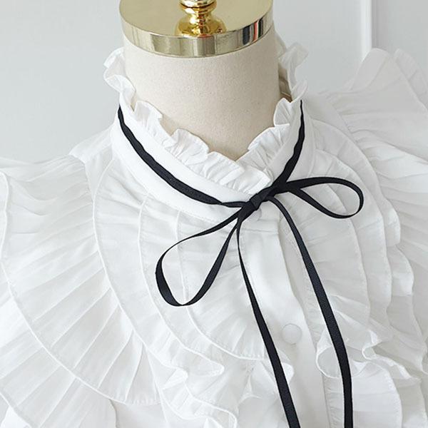 ブラウス レディース トップス ノースリーブ シャツ フリル ラッフル