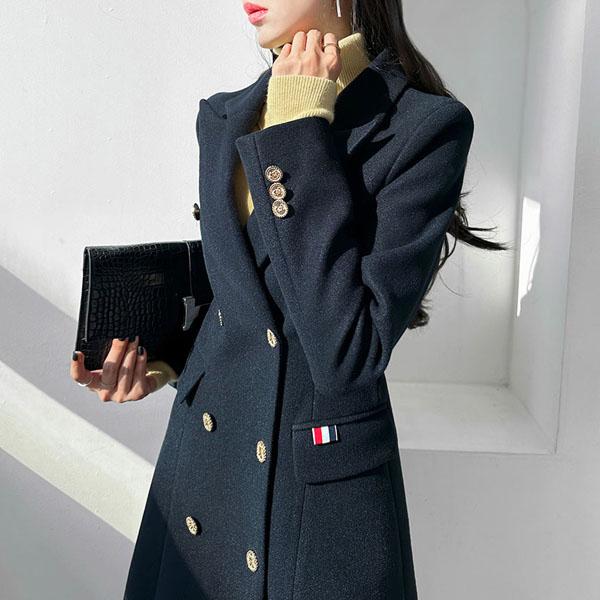 コート レディース アウター 長袖 チェスターコート 襟付き ロング丈