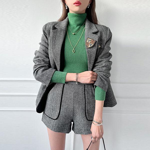 セットアップ レディース長袖 ショートパンツ ショート丈