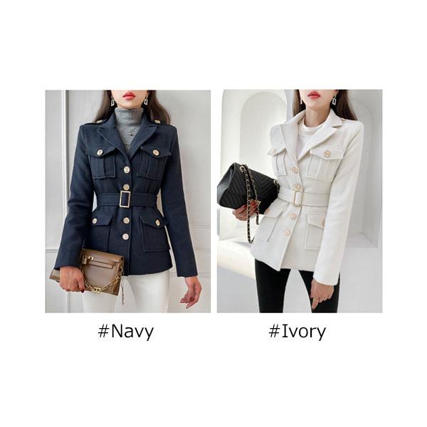 コート レディース 長袖 ジャケット アウター ミディアム タイト