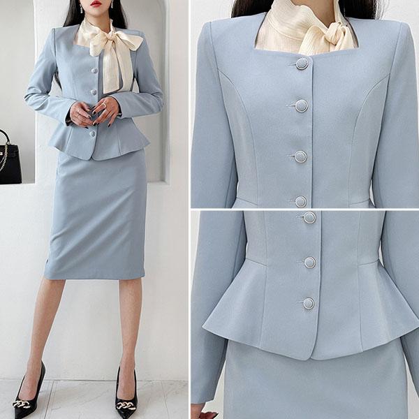 セットアップ レディース 長袖 スーツ 襟付き ジャケット アウター