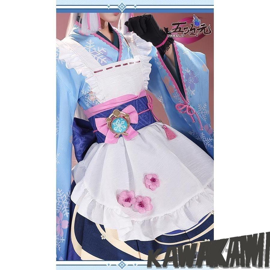 三分妄想 原神 コスプレ 神里綾華 和風メイド 同人衣装 三分妄想 原神 コスプレ 神里綾華 和風メイド 同人衣装