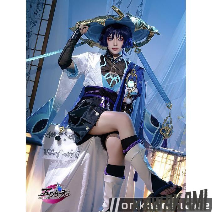 原神 放浪者 スカラマシュ コスプレ フルセット ウィッグ 笠 仮装 傘 衣装