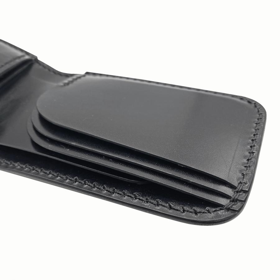 革財布 二つ折り財布 メンズ 本革 サドルレザー ヌメ革 革キチ 黒羽 CS