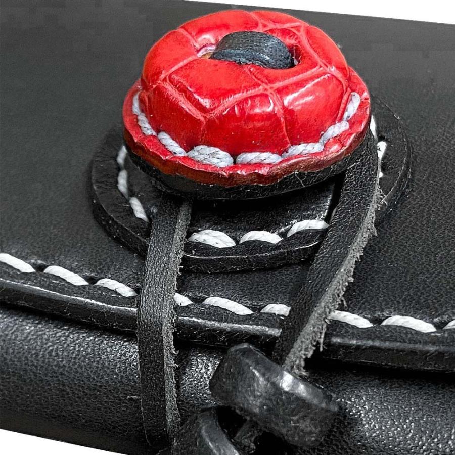 メンズ 大輔レザー 定価3 サドルレザー クロコ革コンチョ コインケース