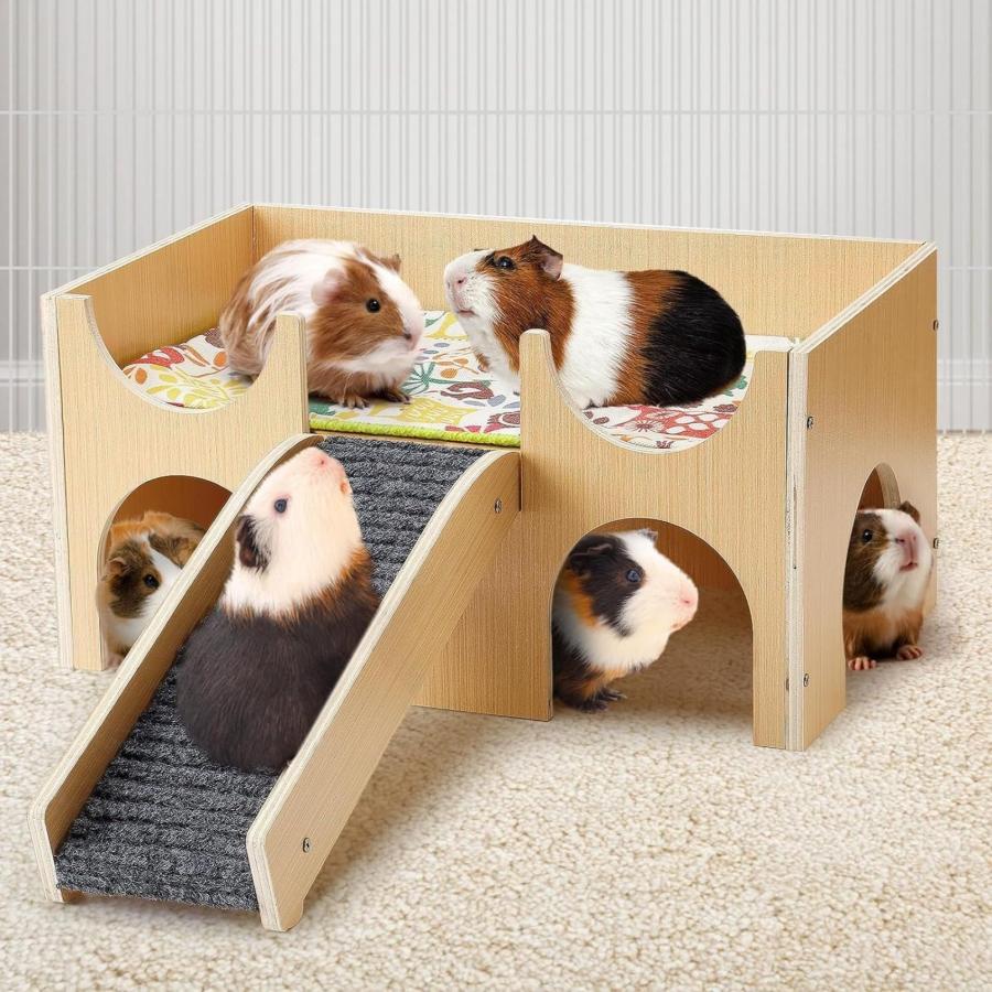 ハムスター ハウス 隠れ家 、 木製小動物ケージ うさぎ ハリネズミ 