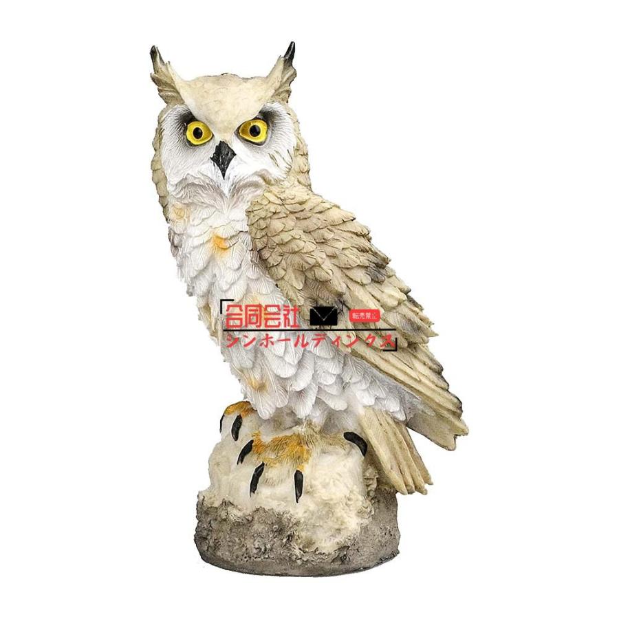 フクロウの置物 フクロウ 置物 リアル ふくろう ガーデンオーナメント 樹脂