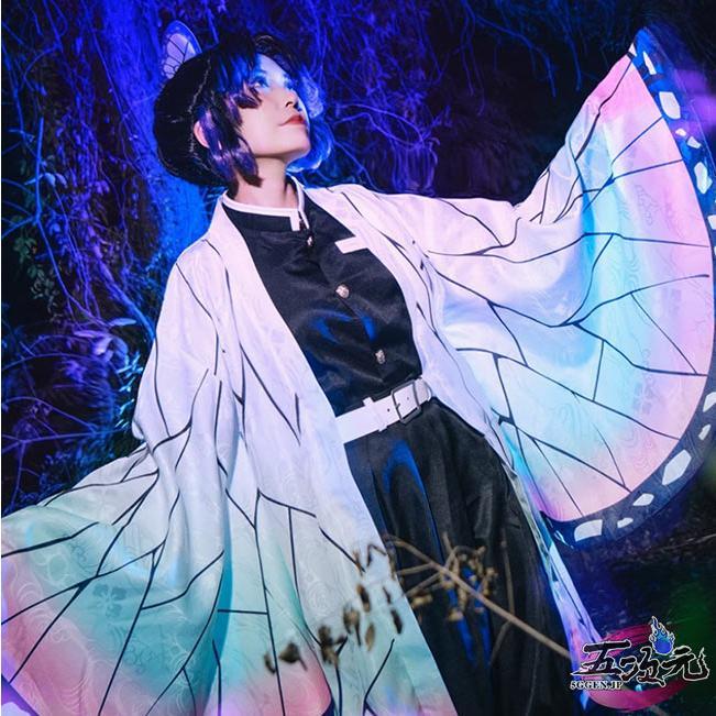 三分妄想 鬼滅の刃 コスプレ 胡蝶しのぶ 衣装 ※ウイッグ 追加可