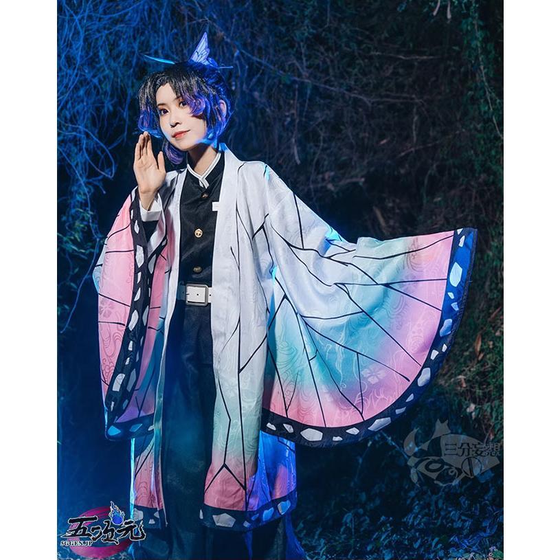 三分妄想 鬼滅の刃 コスプレ 胡蝶しのぶ 衣装 ※ウイッグ 追加可