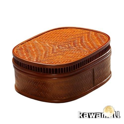 竹編み茶道収納バスケット 竹籠 茶道具収納箱 茶盆茶台収納