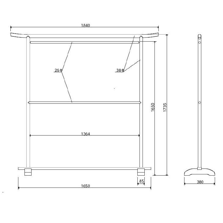 二段大衣桁 黒 : カワマタ.NET - 通販 - Yahoo!ショッピング