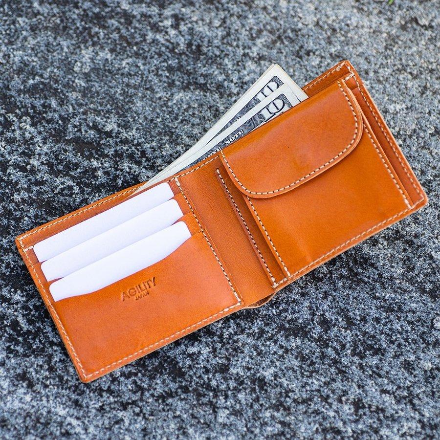 二つ折り財布 折財布 財布 定番 ベーシックデザイン シンプル 革 本革 レザー 栃木レザー AGILITY affa アジリティアッファ リシェス | AGILITY | 15