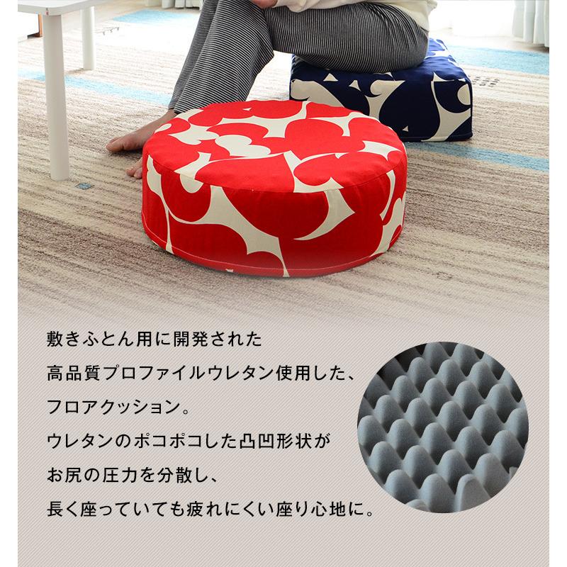 ウレタンクッション 円形 座布団 厚さ15cm ハイタイプ 日本製 フロア