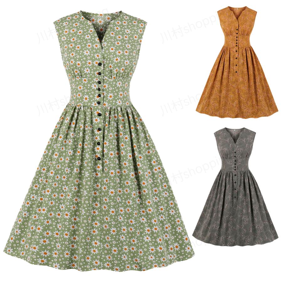 ドレスワンピース 袖なし レトロワンピース レトロ Aライン ドレス レディース フォマール 春 夏 ワンピース ロング パーティー 結婚式 披露宴 カジュアル Kawamura 00 859 川村yahoo ショップ 通販 Yahoo ショッピング