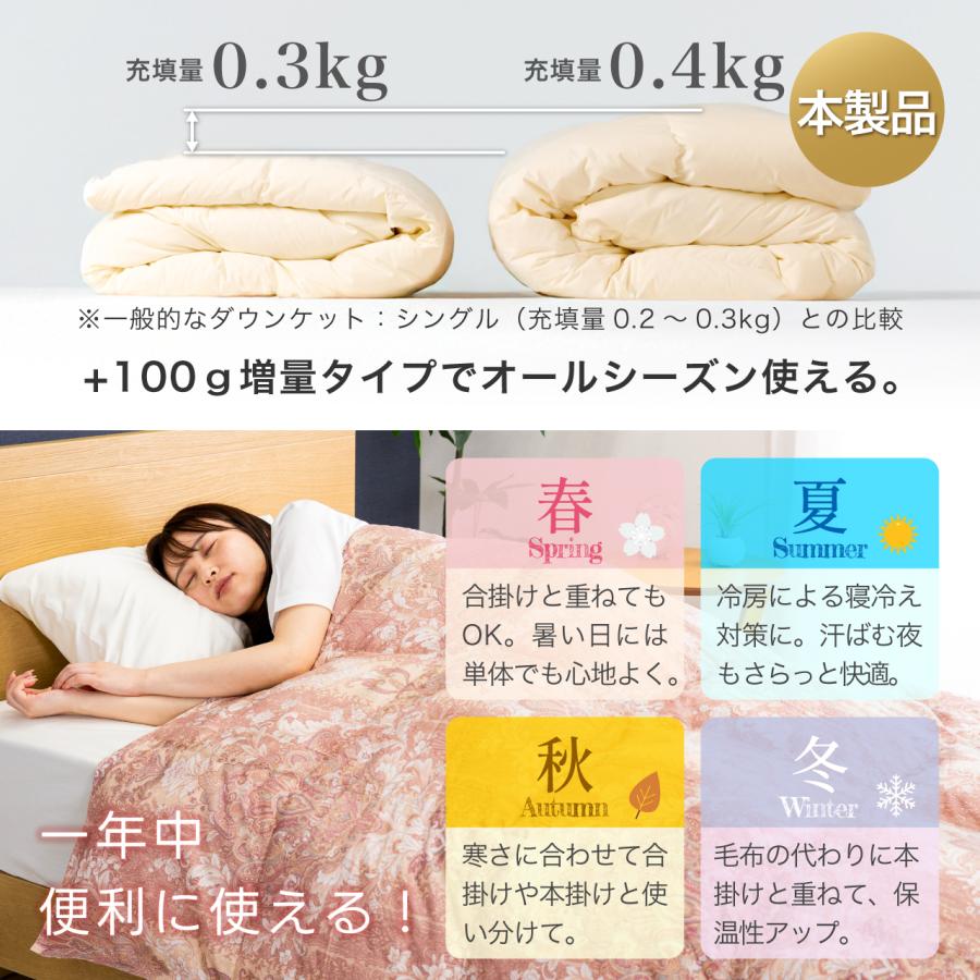 羽毛布団 肌掛け ダブル 洗える 日本製 春用 夏用 ホワイトダック