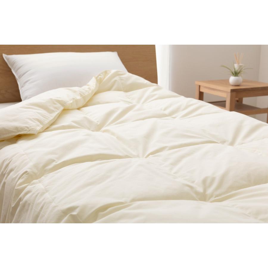 羽毛布団 肌掛け ダブル 春夏用 洗える 日本製 0.65kg 無地 ホワイト