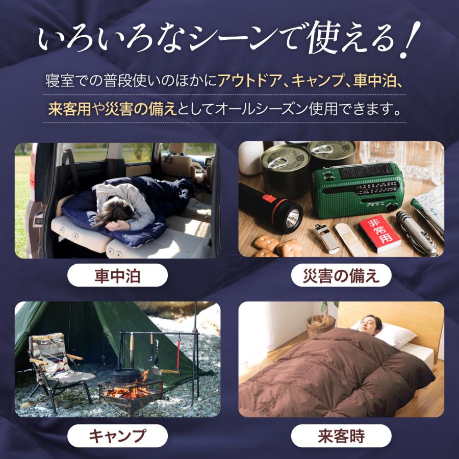 西川 ダウンシュラフ寝袋 羽毛布団150×200 エアピロー付き 未使用