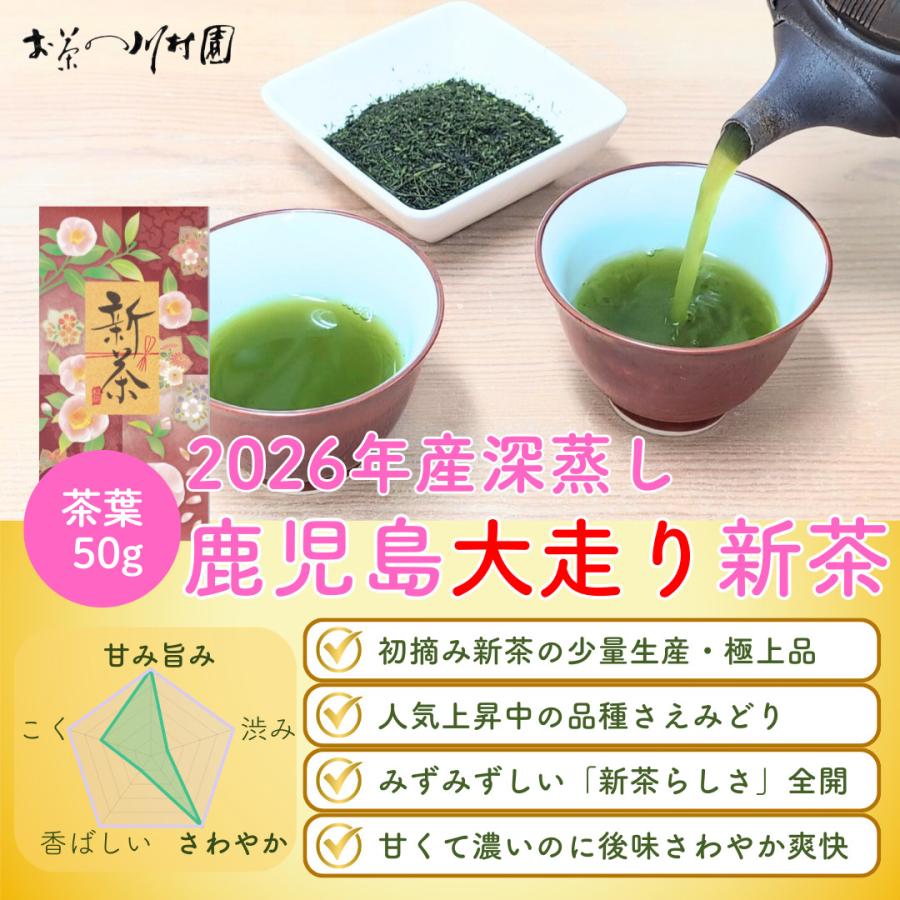 新茶 2026 鹿児島大走り 極上新茶 50g 知覧茶 深蒸し煎茶 さえみどり