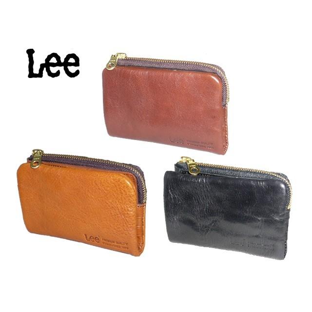 Lee 二つ折り Lファスナーミドルサイズ  320-1922 ブラック Lee（リー） イタリアンソフトレザー Lファスナーミドルサイズ二つ折り