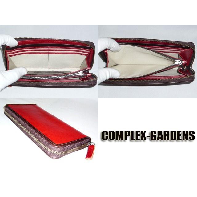 4025【COMPLEX GARDENS】ラウンドファスナー　レッド×チョコ 4025【COMPLEX GARDENS】ラウンドファスナーレッド×チョコ