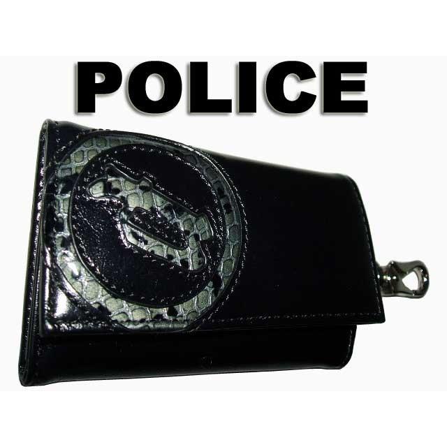 POLICE（ポリス） スムース牛革＆パイソン型押し キーケース 0511