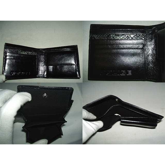 POLICE（ポリス） スムース牛革＆パイソン型押し 二つ折り財布 0512