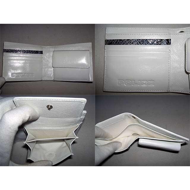POLICE（ポリス） スムース牛革＆パイソン型押し 二つ折り財布 0512