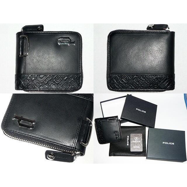 POLICE（ポリス） メンズ イタリアンヌメシリーズ ラウンドファスナー