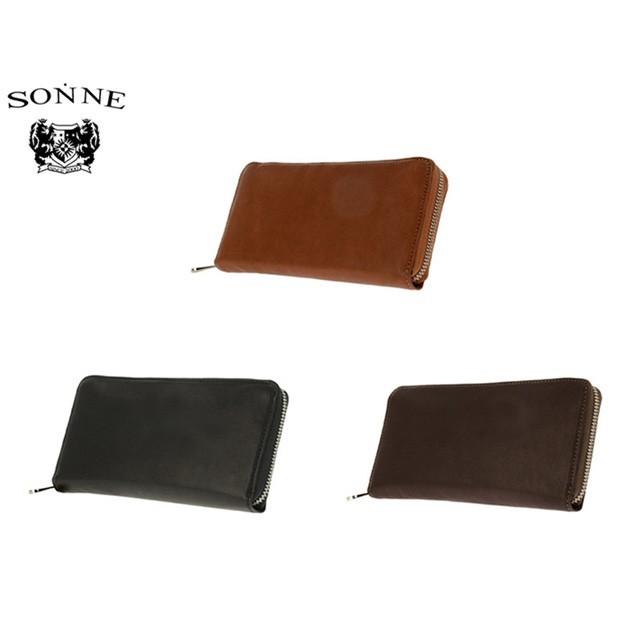 SONNE SONNEゾンネ エチオピアシープレザー 長札 ラウンド