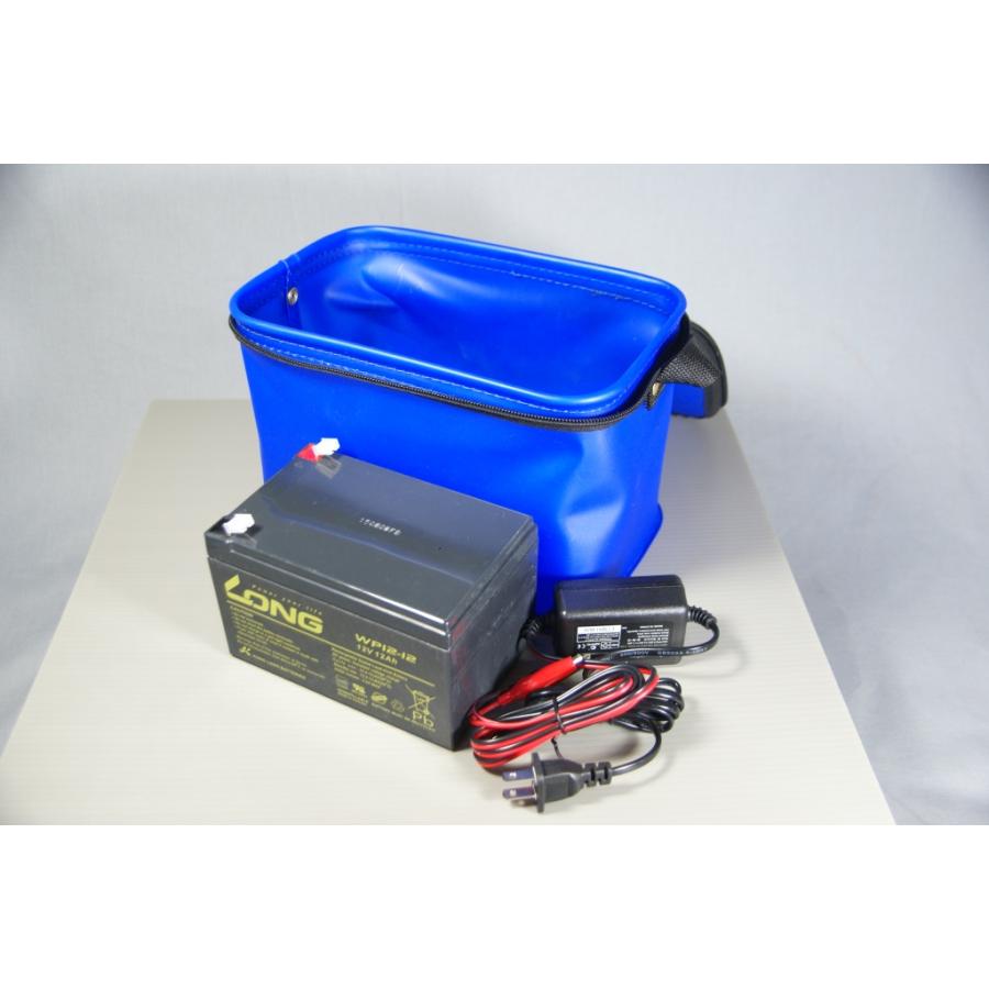 WP12-12 魚探 電動リール EVAバッグ（青）付きバッテリー充電器セット12V12Ah　LOWRANCE HONDEX Garmin | ローランス