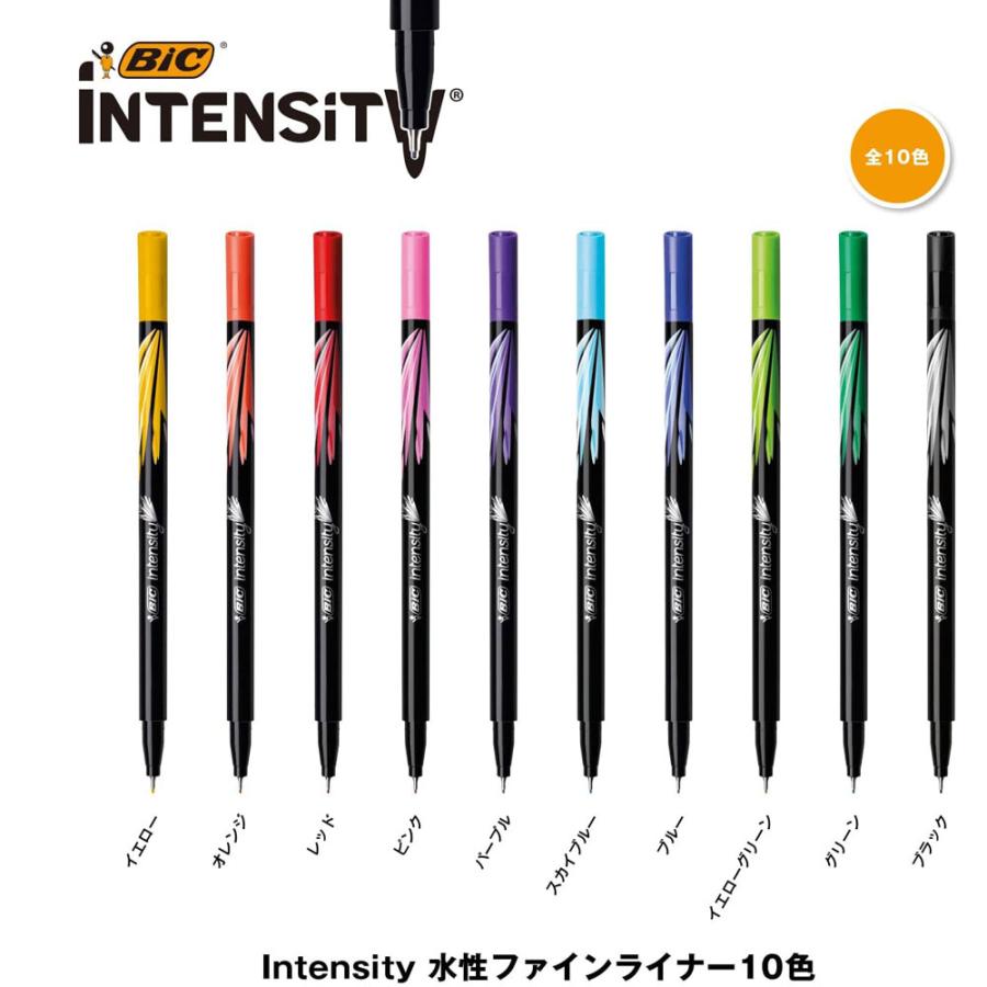 水性ペン ファインライナー 細字 0.4mm 10色 BIC ビック Intensity インテンシティ  ITS-WFPFNBX10/1332ｘ１個｜kawanetjigyoubu｜02