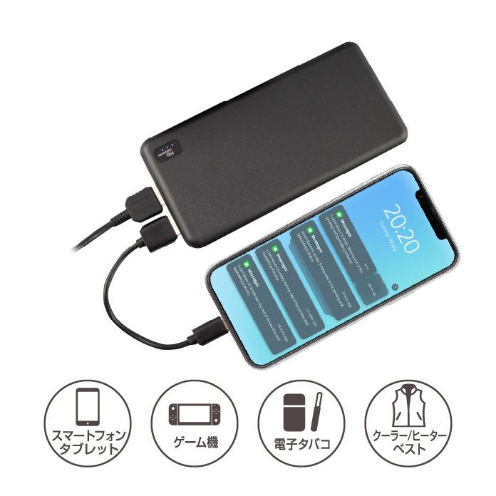 モバイルバッテリー グリーンハウス GH-BTPX100-BK/4999ｘ１台 モバイル充電器 10000mAh PD20対応  Type-C Type-APSE認証/送料無料メール便｜kawanetjigyoubu｜04